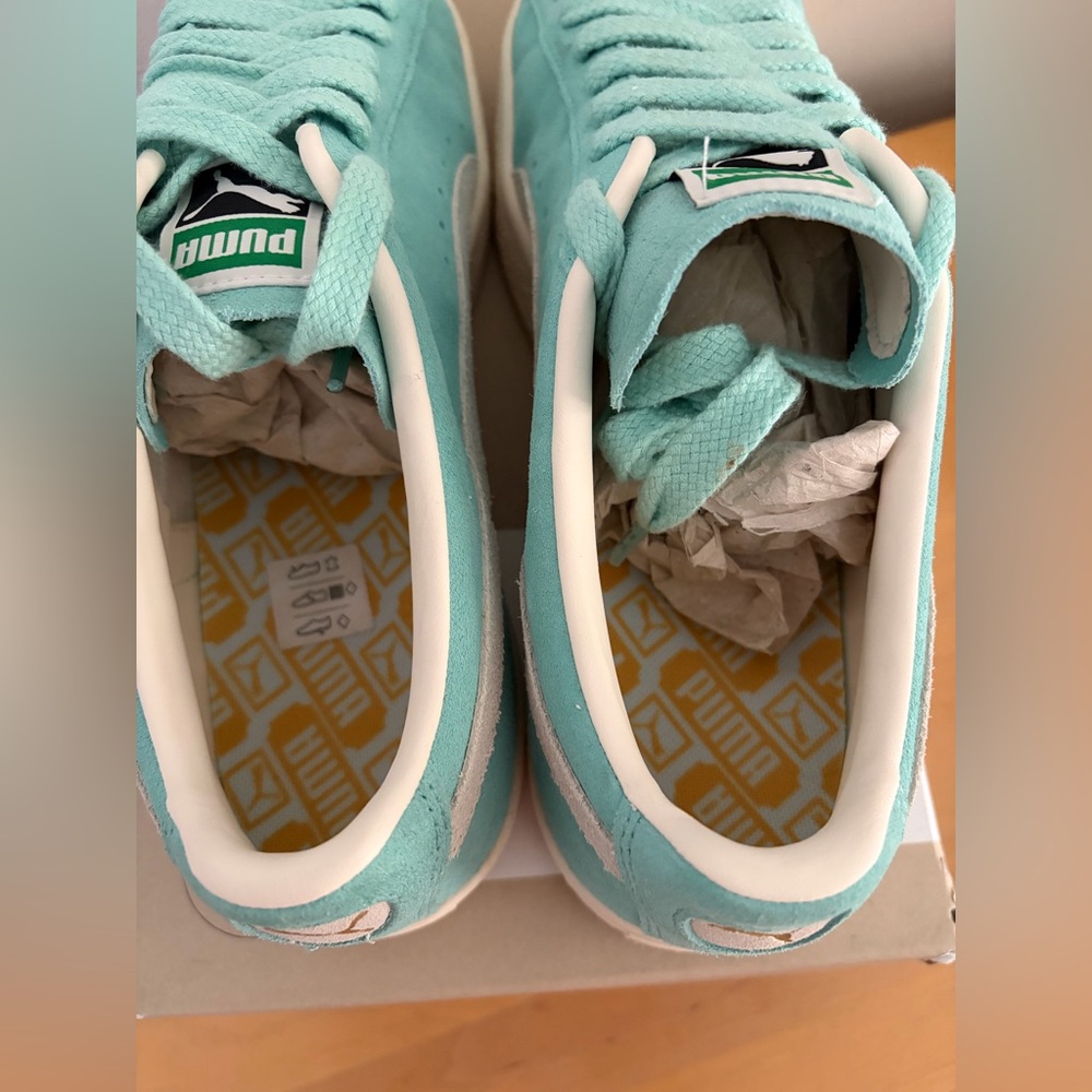 Puma Hommes Suede VTG Sneakers Mint - Picture 5 of 8